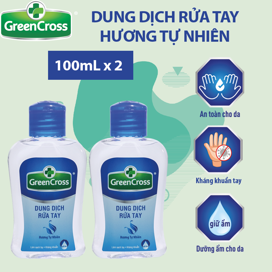 Combo 2 chai Nước rửa tay Green Cross - Dung tích 100ml