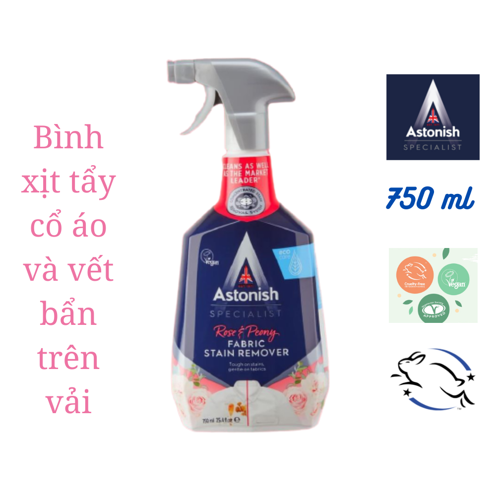 Bình xịt tẩy vết bẩn cổ áo và trên vải Astonish C6910