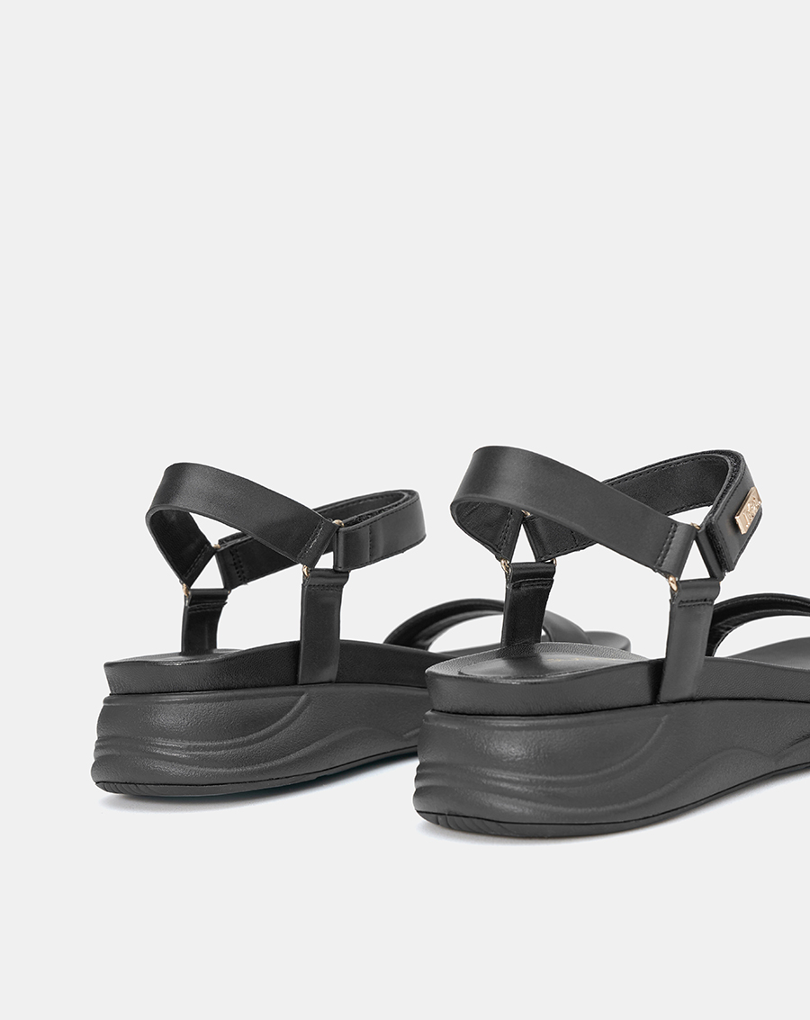 Giày Sandal Nữ 5cm Thời Trang JUNO Đế Thể Thao Khoá Xé Dán SD05101