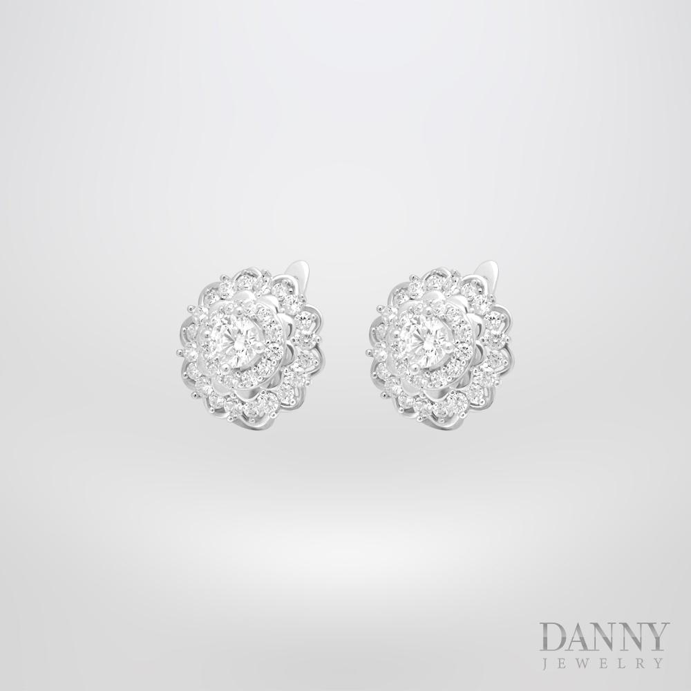 Bông Tai Nữ Bạc 925 Danny Jewelry Xi Bạch Kim Đính Đá CZ NI4GZ027