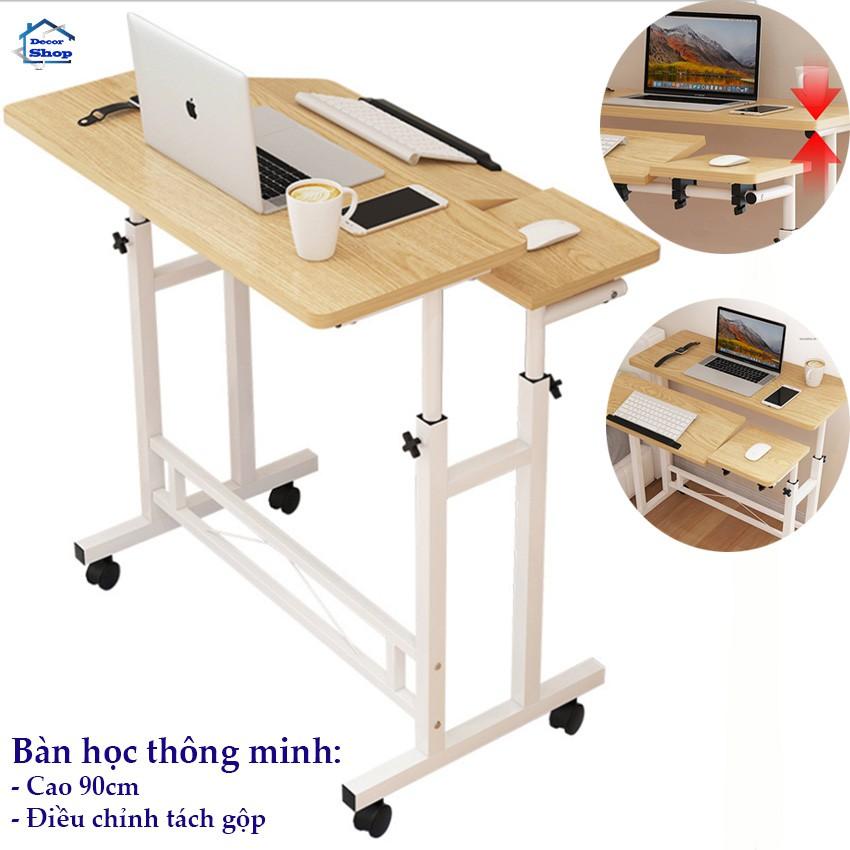 Bàn học sinh thông minh di động &amp; gấp gọn - Bàn làm việc - Bàn để laptop &amp; bàn phím, bàn chơi game màu trắng, nâu và gỗ