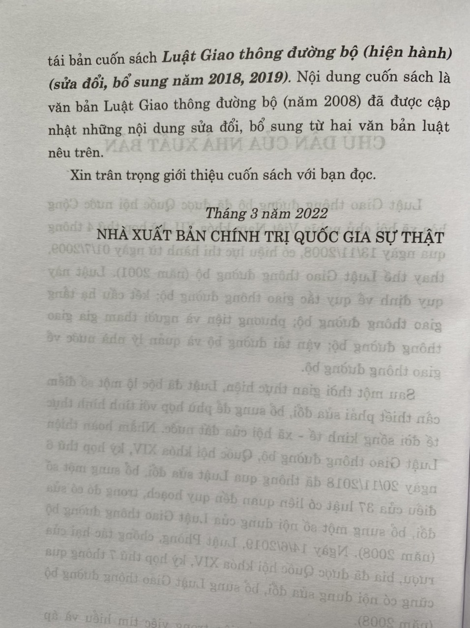 Luật Giao Thông Đường  Bộ ( hiện hành) ( sửa đổi, bổ sung  năm 2018,2019)