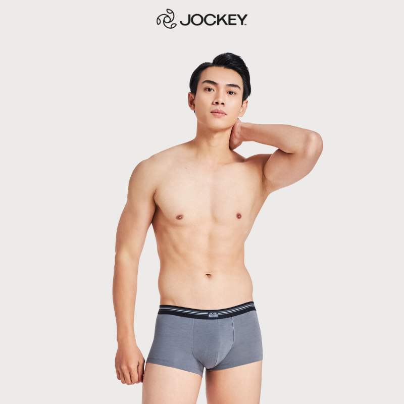 Quần Lót Nam Thun Cotton Jockey Dáng Trunk Boxer Co Giãn Thoải Mái Màu Xám đậm - J1249_P1