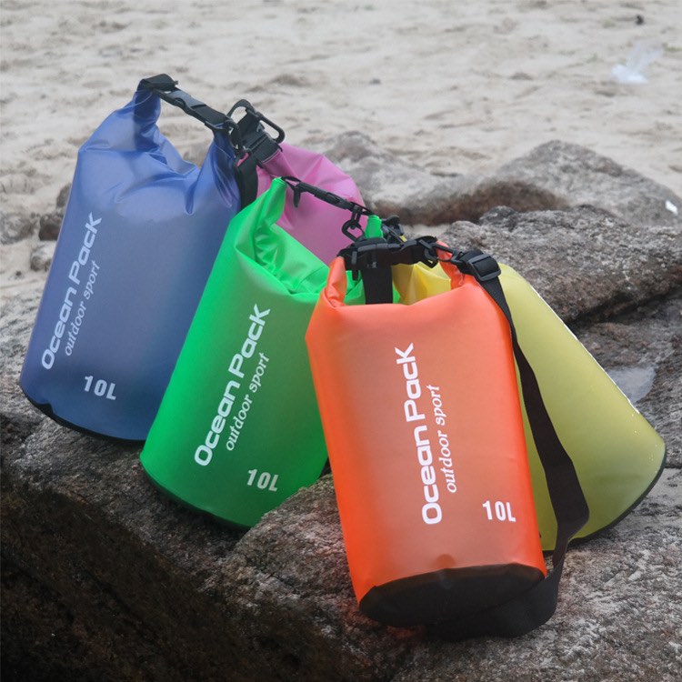 Túi bơi, Túi PVC chống thấm nước đi biển hình rằn ri, túi cao su