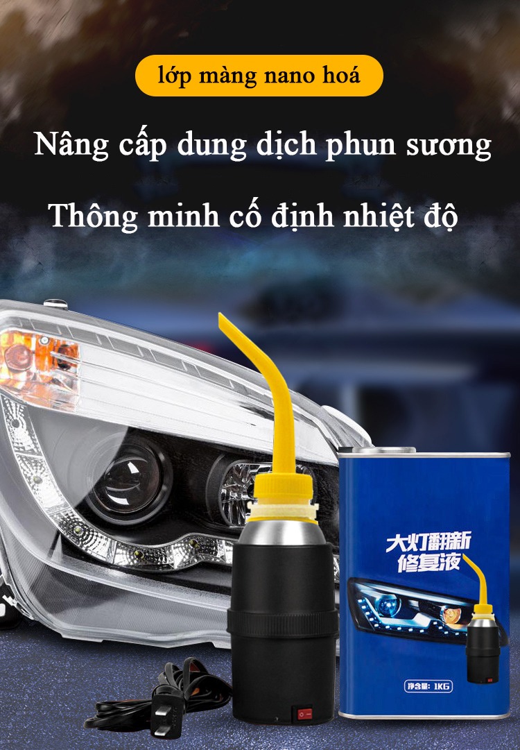 Bình Xịt Đánh Bóng Và Phục Hồi Đèn Pha Ôtô 450ml, Phục Hồi Nguyên Trạng Trong Suốt, Vệ Sinh, Dưỡng Sáng Đèn ô tô