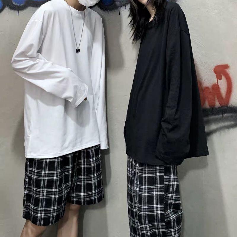  Basic Tee - Áo Thun Trơn Tay Dài SmileZ Unisex Form Rộng Nam Nữ Phong Cách Ulzzang dễ thương