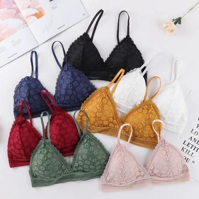 Áo Lót Bra Ren Hoa Mút Mỏng Cài Sau 7338