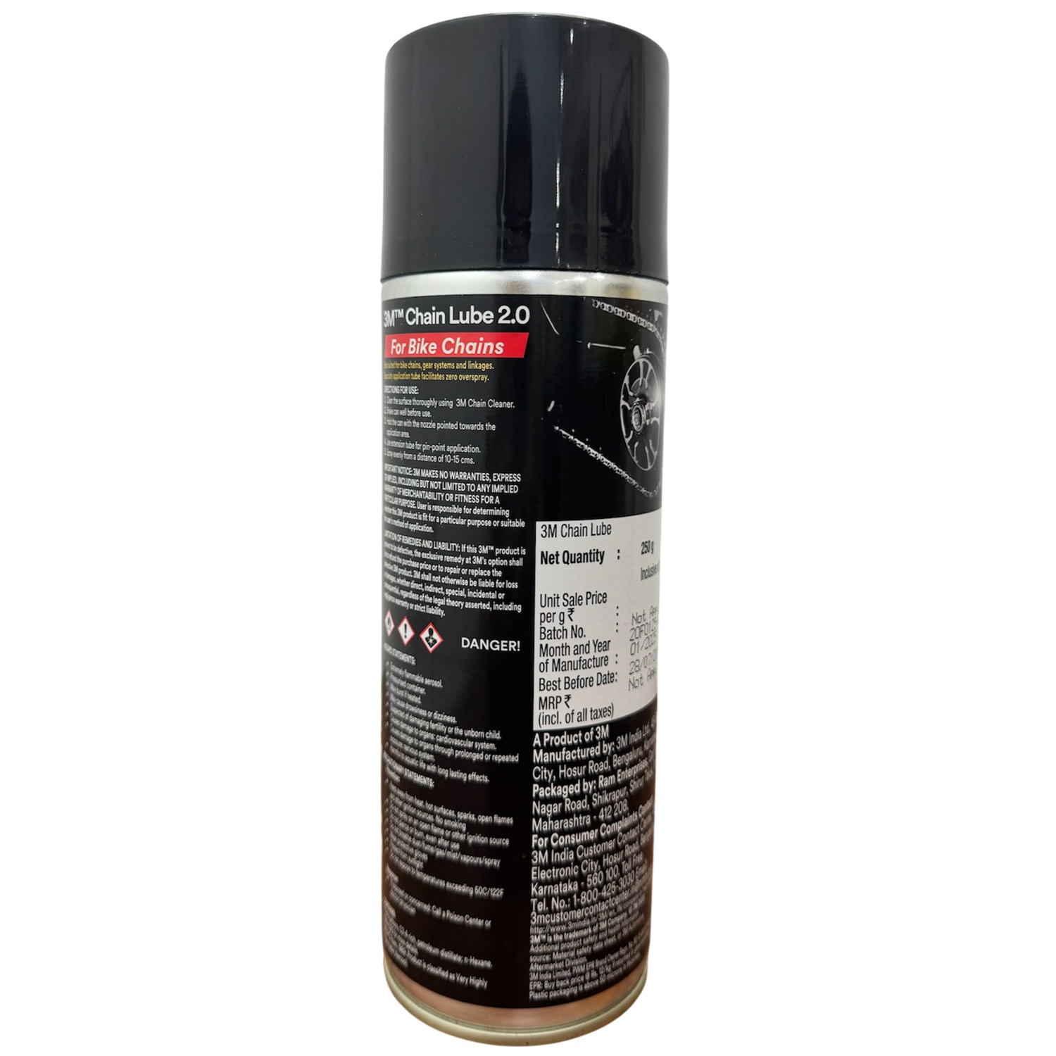 Chai xịt vệ sinh và bảo dưỡng sên xích chuyên dụng Chain Lube 2.0 3M 3M-CL20 - Bôi trơn dây sên xe máy, phủ toàn bộ sên