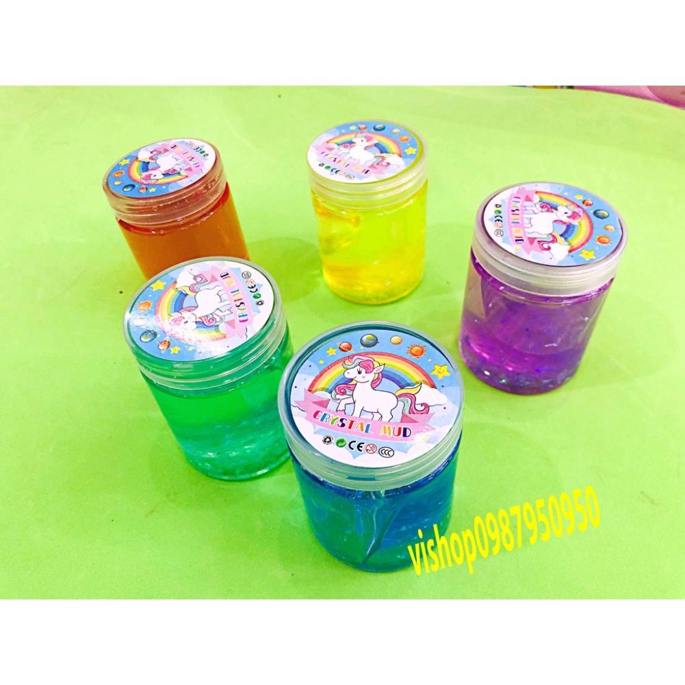 SLIME hình tròn trụ KIM TUYẾN THUỶ TINH 6 màu Slam kiến tạo lạ lùng ấn tượng