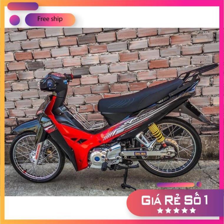 Tem rời xe Sirius đỏ đen tem in 3 lớp ko bay màu bảo hành màu sắc vĩnh viễn