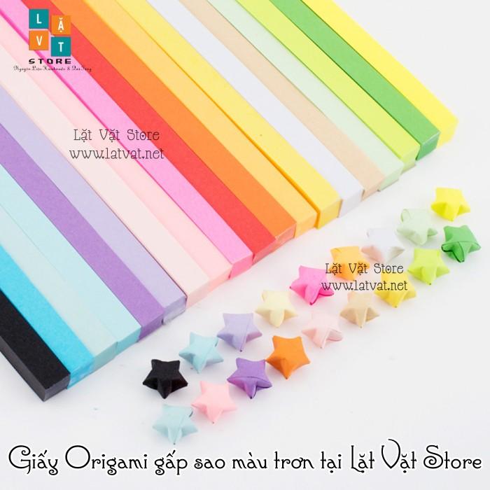 90 tờ giấy gấp sao đơn sắc, màu tuỳ chọn - Origami paper Star - Handmade - Điều ước