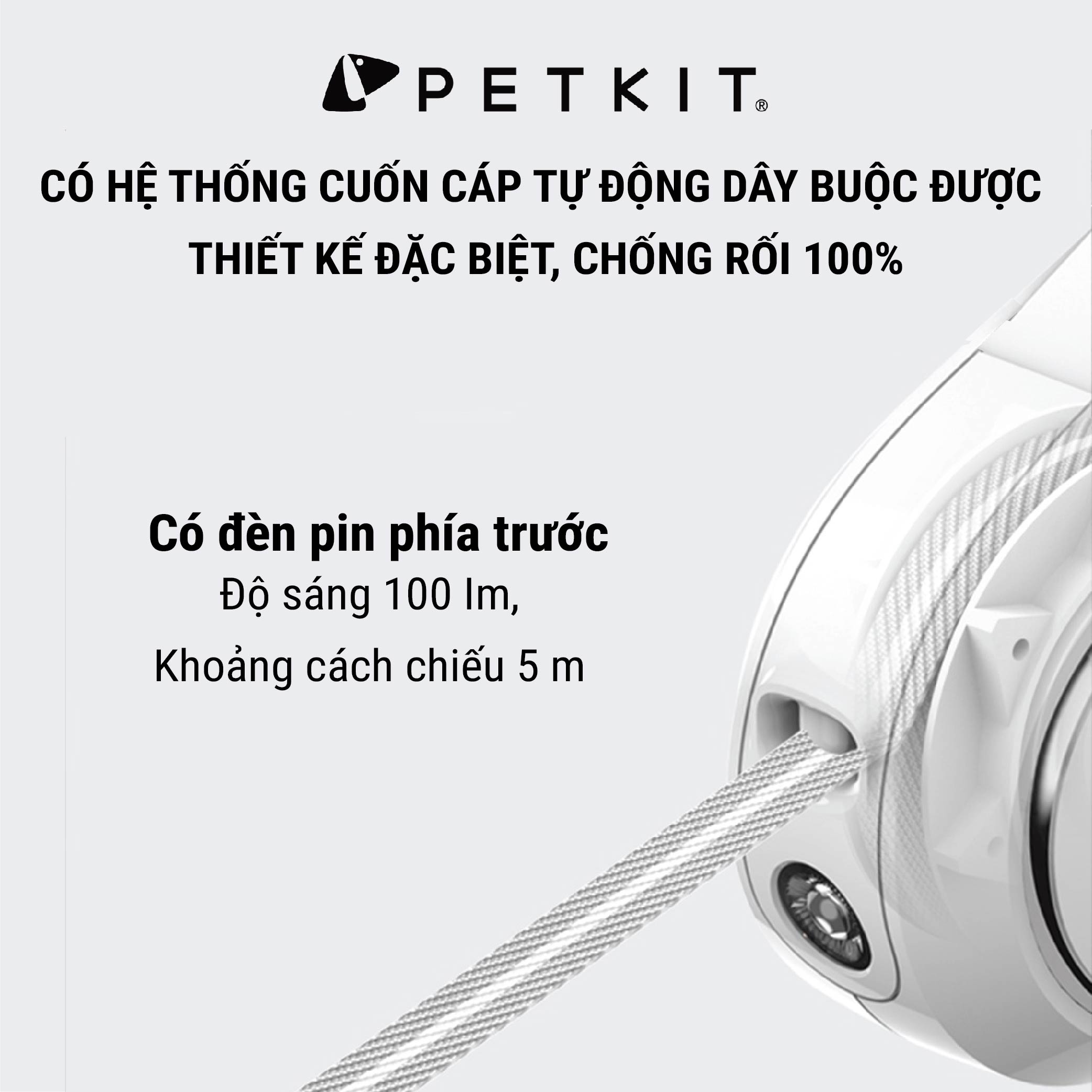 Dây Dắt Thú Cưng Rút Gọn, Dây Dắt Chó Mèo Đi Dạo Petkit Cao Cấp