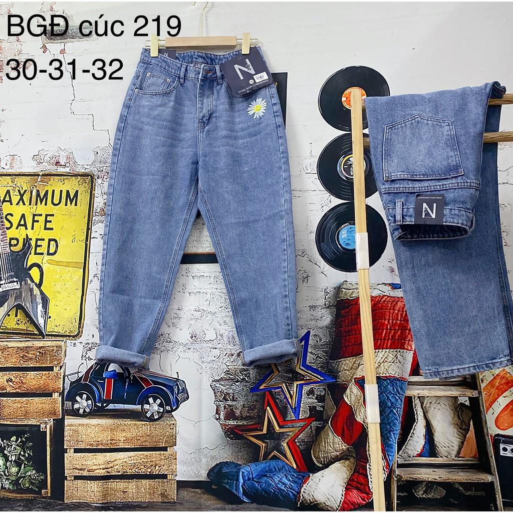 Quần Jean Baggy Nữ Thiêu Hoa Cúc Đủ Size Từ 43kg-68kg JBG219