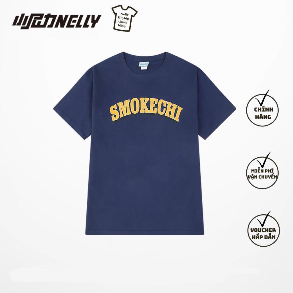 Áo thun unisex cổ tròn Nelly Heybig chính hãng, Áo thun nam cổ tròn tay ngắn in Smokechi size S áo phông mùa hè