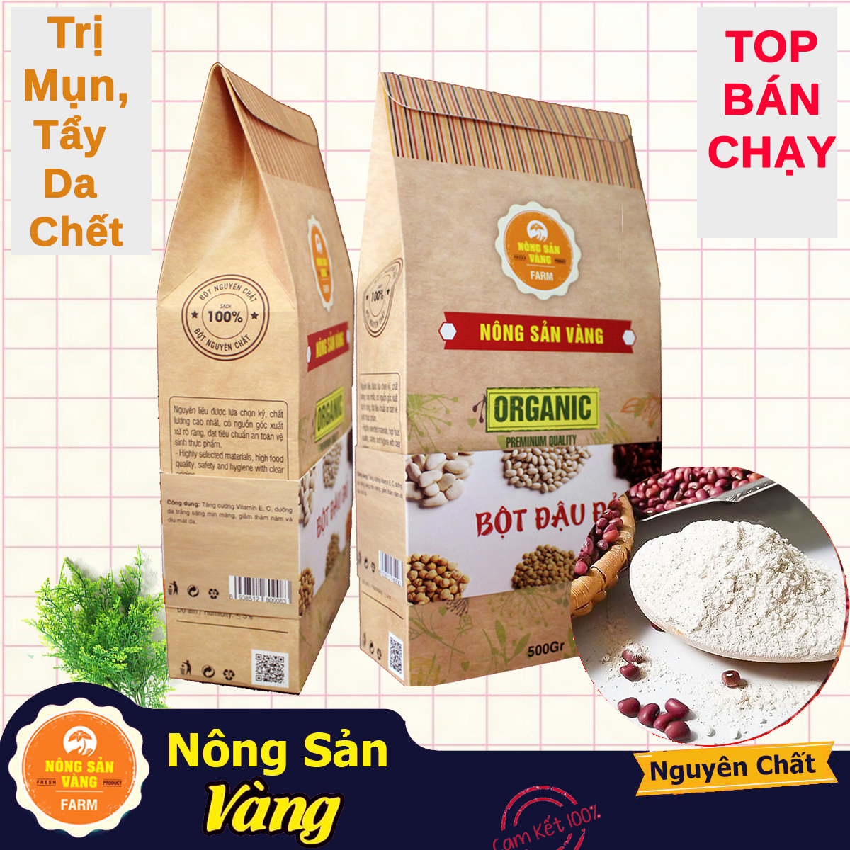 Bột Đậu Đỏ Làm Đẹp 500gr - Nông Sản Vàng