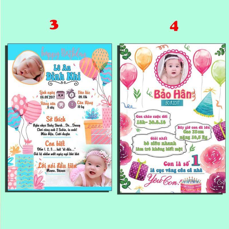 BẢNG ẢNH 12 THÁNG, BẢNG THÔNG TIN BÉ SINH NHẬT