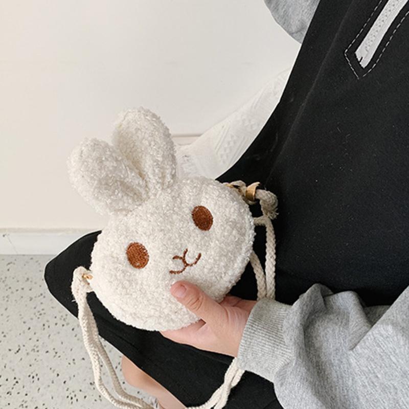 Túi đeo chéo hình thỏ nhồi bông dễ thương cho bé gái