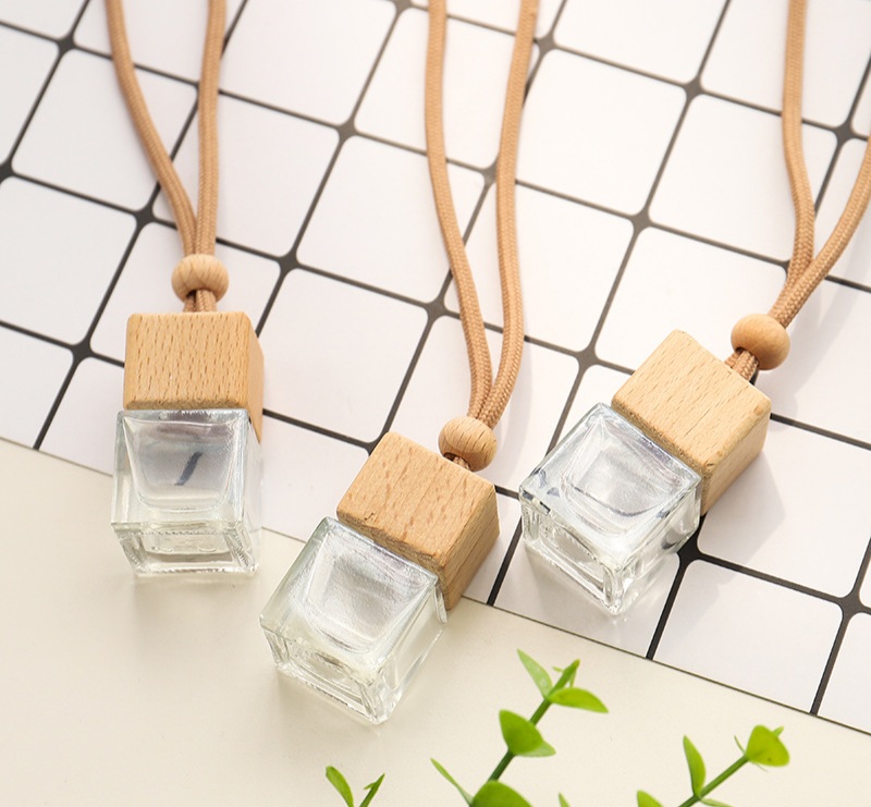 Lọ thủy tinh rỗng nút gỗ khuếch tán hương Treo Xe Ô Tô
