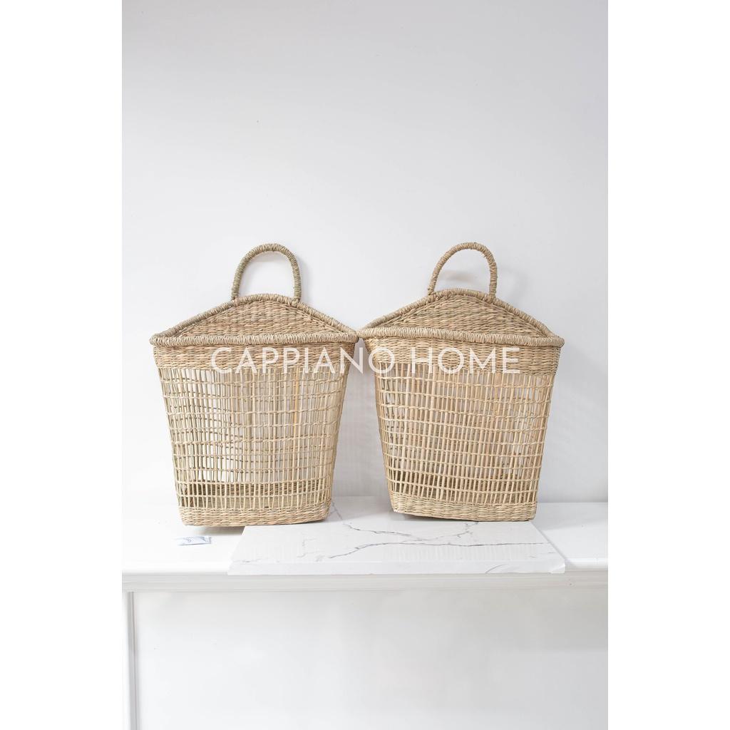 Làn cói, giỏ đựng đồ một quai, giỏ đựng đồ quần áo tiện lợi, giỏ treo tường | Cappiano Home
