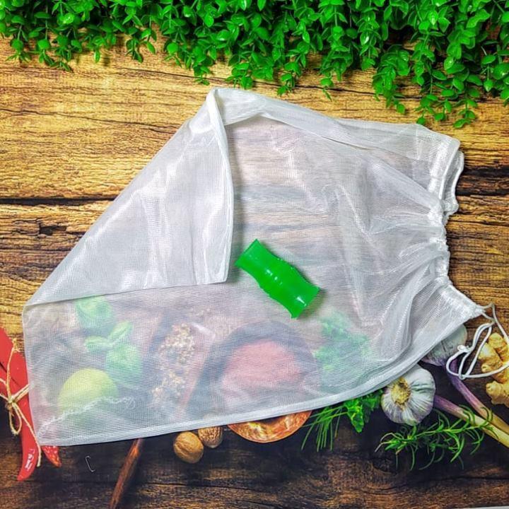 COMBO TÚI LỌC ĐA NĂNG -Kt 24x34cm. Dùng lọc xác trà, đậu nành, nước cốt dừa, rau má. Combo Túi Vải lọc mềm và khoen