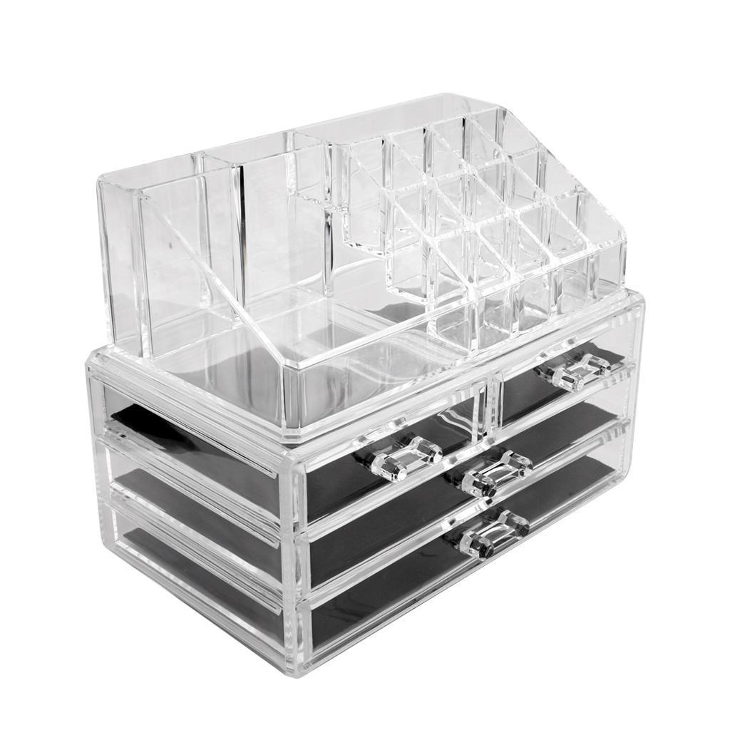 Clear Acrylic Cosmetic Storage Case Jewelry Storage Drawer Lipstick Holder