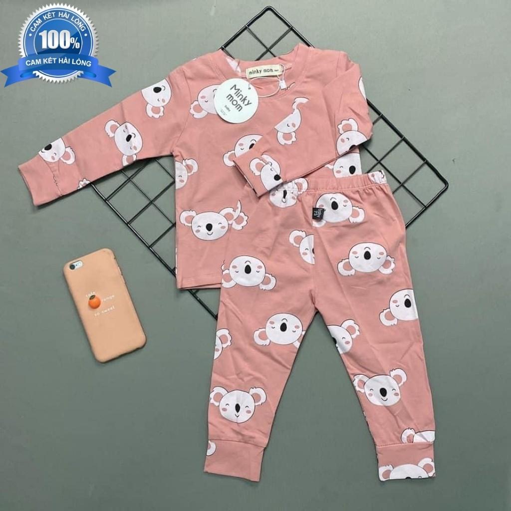 Bộ Cotton Dài Tay Cho Bé Bộ Thu Đông Dài Tay Minky Mom Cho Bé Trai Bé Gái Với Các Hình Thú Siêu Kute .