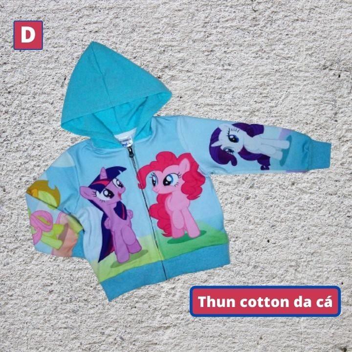 Áo khoác bé gái hình ngựa Pony từ 11-43kg - Áo lạnh nữ - PONY - Thun cotton da cá in 3D cực chất- Hương Nhiên