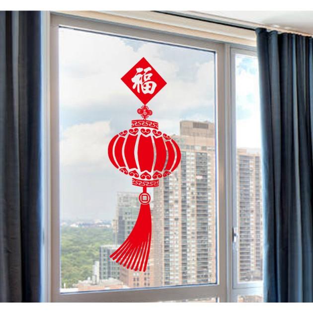 Decal trang trí Tết - Lồng Đèn đỏ Treo đón tết