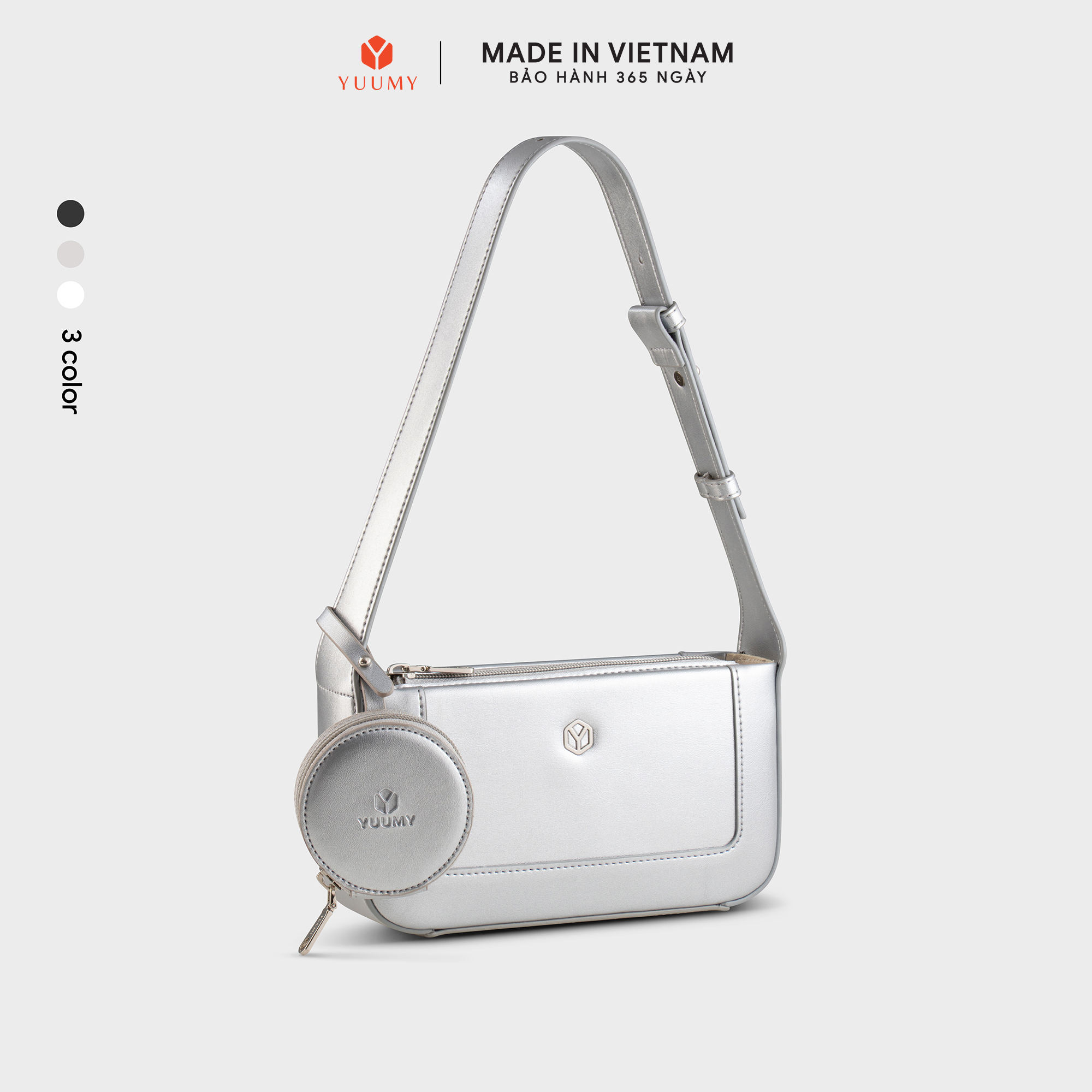 Túi Yuumy ( Thời trang nữ size 22 phối ví mini - Túi đeo chéo da Glossy YN346 )