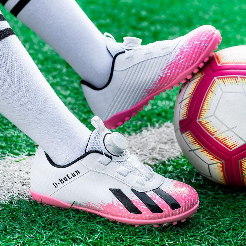 YANZISHOP Nút xoay Dây buộc miễn phí Giày bóng đá Băng ghế thấp Vỡ Nail Giày bóng đá cho trẻ em trai và phụ nữ Giày bóng đá cho học sinh tiểu học
