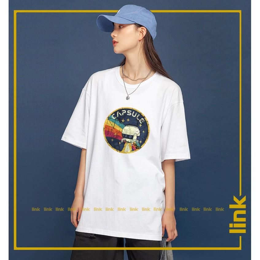 Áo thun cổ tròn cotton NASA SPACE tay lỡ chất mát