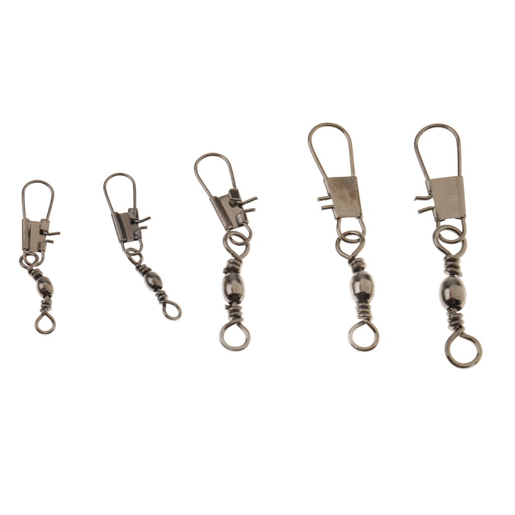 200Pcs Lures Hook Line Fast Link Connector Swivels Coarse Sea Fishing Tackle