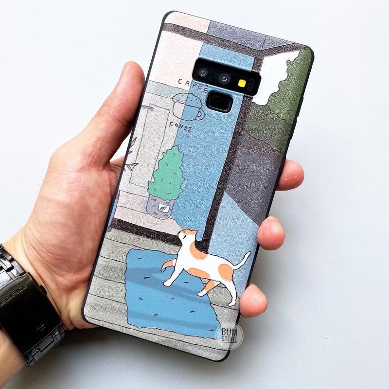 Ốp Lưng Dẻo In Nổi Hình Mèo Cho Samsung Note 10 plus / Note 10 / NOTE 9 / Note 8 / S9 Plus