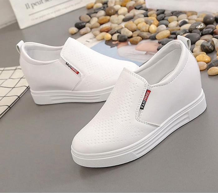 Giày Sneaker Nữ Độn Đế 6cm Mã H24 Ảnh Thật