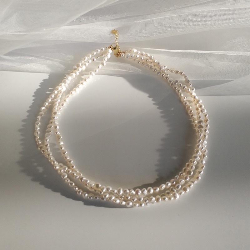 Vòng Cổ Choker Ngọc Trai Đan Size 6ly Trẻ Trung, Dây Chuyền Ngọc Trai Thật Nước Ngọt 6 ly - Trường Thịnh Ngọc Trai