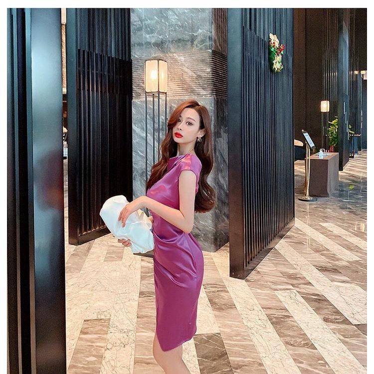 Đầm Ôm Xếp Li Cổ Bẻ