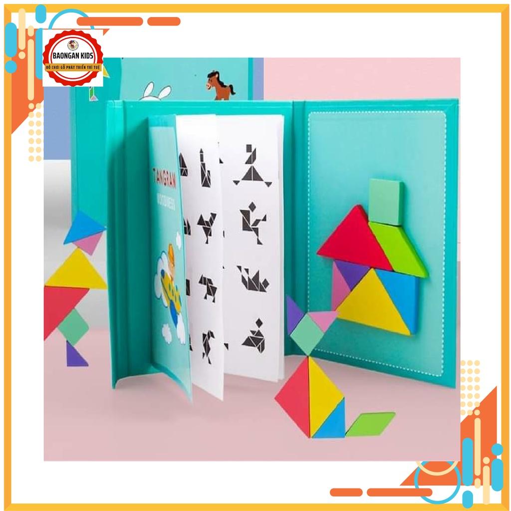 Đồ Chơi Xếp Hình Gỗ Tư Duy TANGRAM 7 Mảnh Có Nam Châm