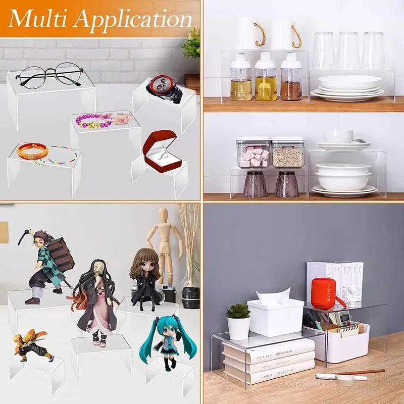 Acrylic Combo 5 kệ mica chữ U dày 3mm, trưng bày sản phẩm, mô hình, trang sức