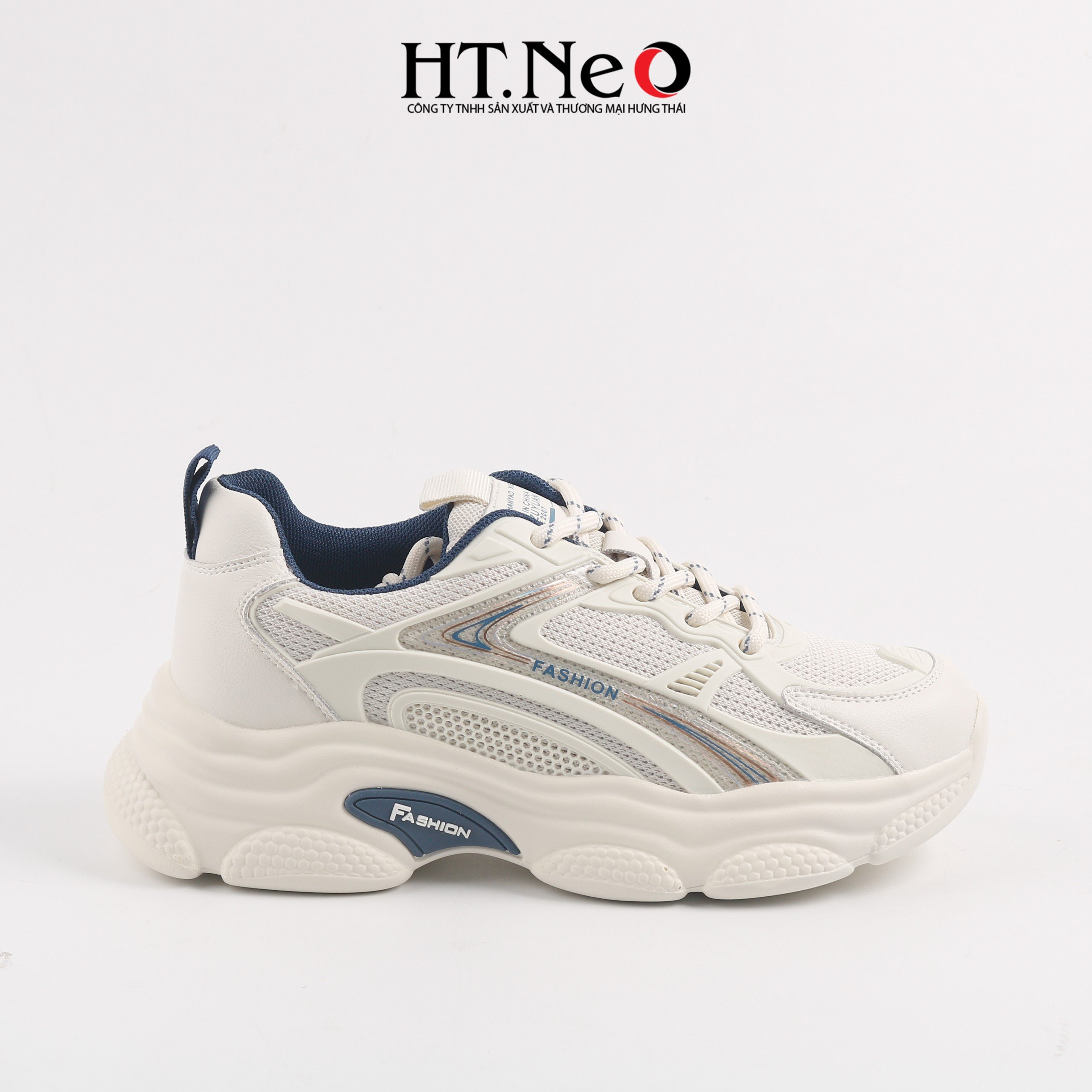 Giày thể thao, giày sneaker nữ đế cao su đúc, đế cao, chất liệu da kết hợp vải lưới, kiểu dáng trẻ trung, đi êm chân, thoải mái TTN14