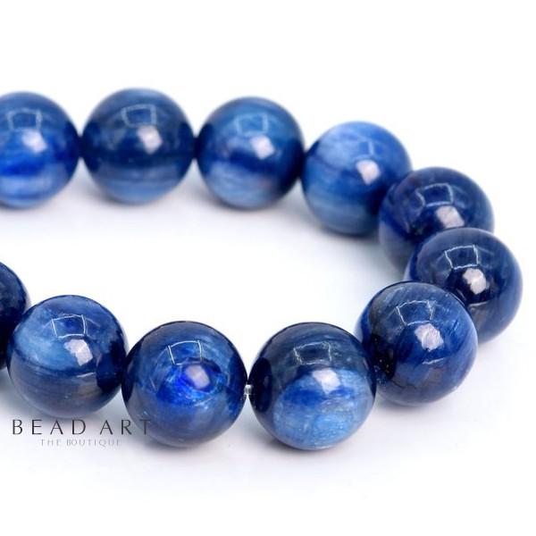 [1 Hạt] 8MM-8.5MM Đá Kyanite Tự Nhiên Xanh Dương Loại AA, Đá Phối Vòng Tay Phong Thuỷ, Trang Sức, Chuỗi Hạt, Mệnh Thuỷ, Mộc - Bead Art