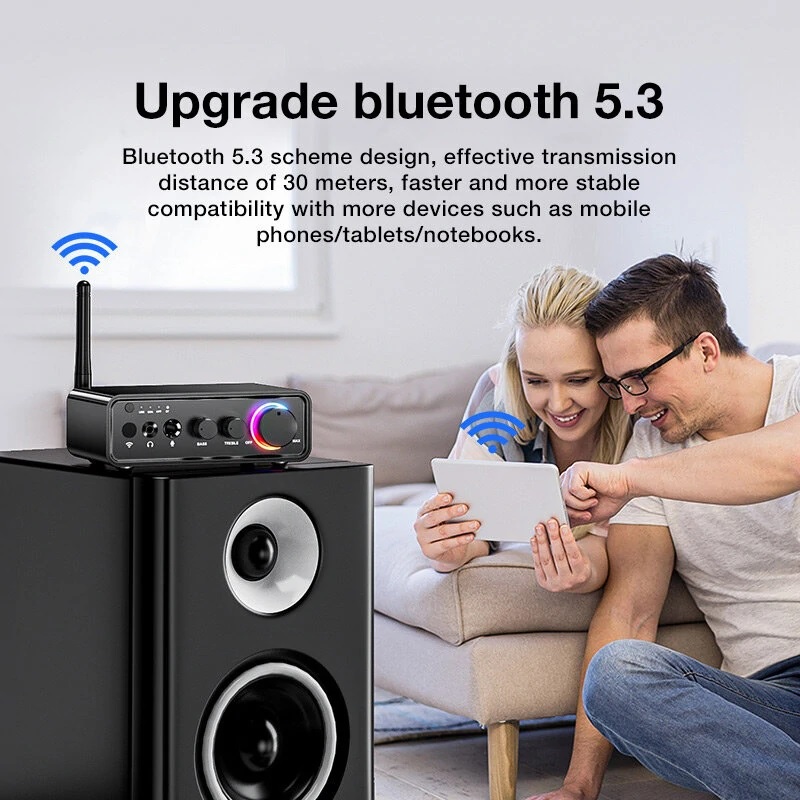 ROGTZ Bộ Khuếch Đại Công Suất Kỹ Thuật Số Amplifier Bluetooth Tích Hợp DSP Hỗ Trợ Đầu Vào RCA Coaxial Optical 6.5mm M19 BT - Hàng Nhập Khẩu