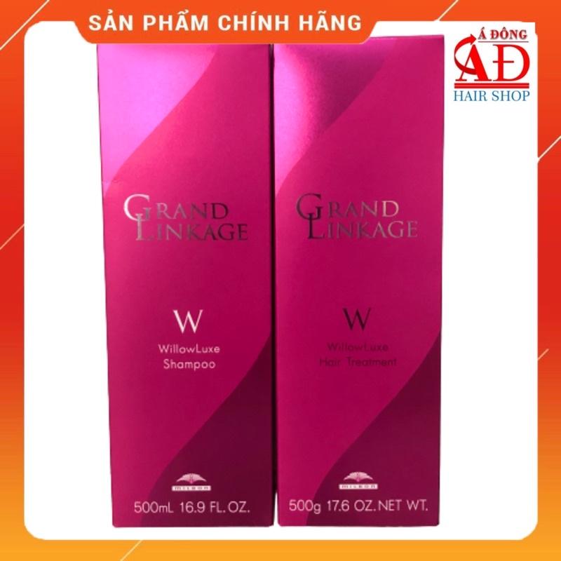 [+Tặng mũ trùm] DẦU GỘI XẢ MILBON GRAND LINKAGE WILLOW LUXE W SIÊU MƯỢT CHO TÓC THƯỜNG 500ML (NHẬT BẢN)