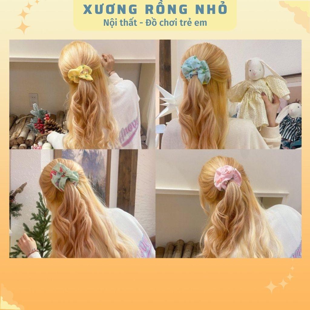 Dây cột tóc vải scrunchies - Dây buộc tóc scrunchies dễ thương màu pastel