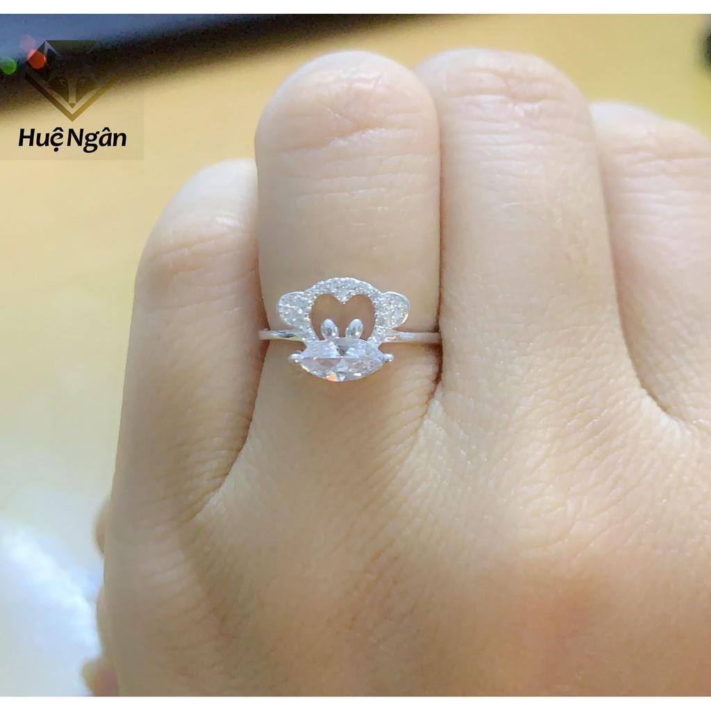 Nhẫn bạc Ý 925 Huệ Ngân -Khỉ con Ngộ Nghĩnh RR1342