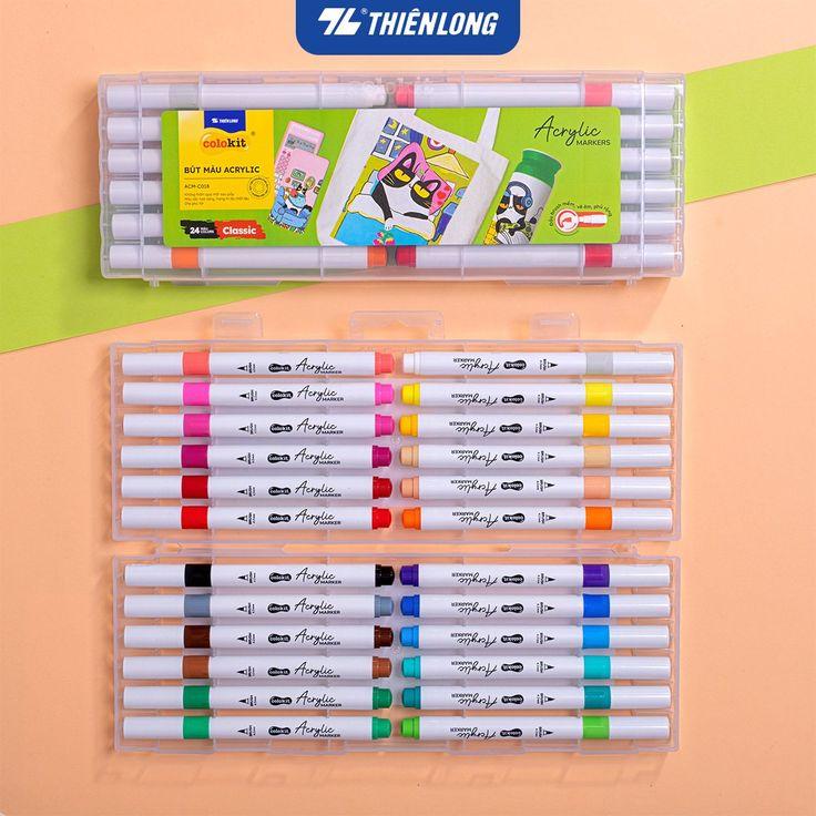 Hộp 24 Bút Lông Màu Thiên Long Acrylic Markers ACM-C018