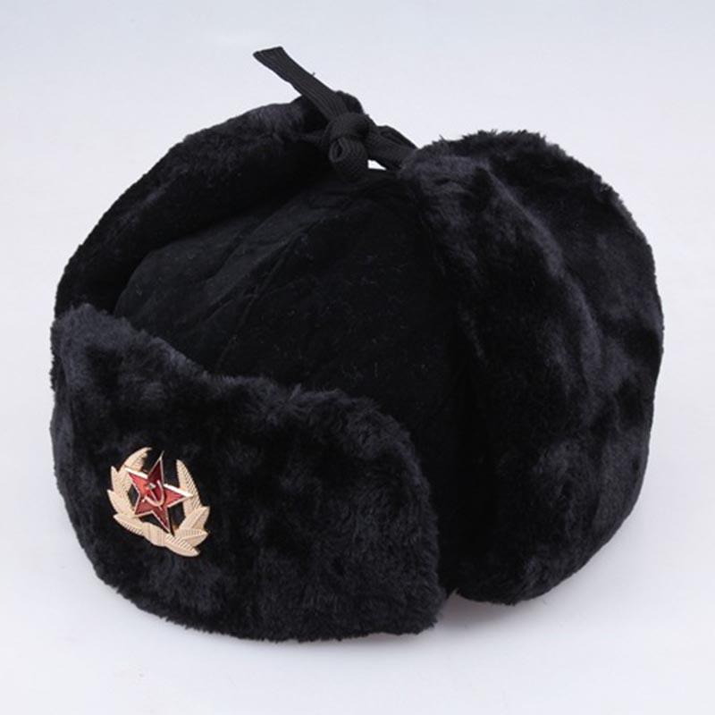 Nga Quân Đội Liên Xô Quân Huy Hiệu Ushanka Máy Bay Ném Bom Mũ Phi Công Người Đánh Bẫy Aviator Bộ Đội Mùa Đông Lông Thỏ Giả Earflap Tuyết Nón
