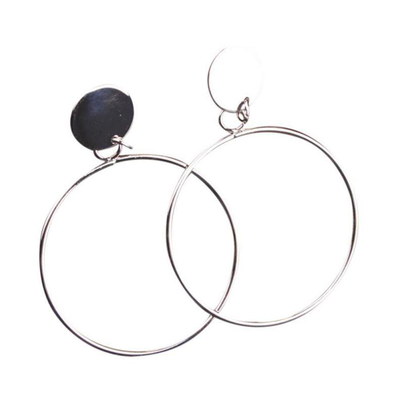 Hoa tai hình vòng tròn lớn hợp kim thời trang cho nữ