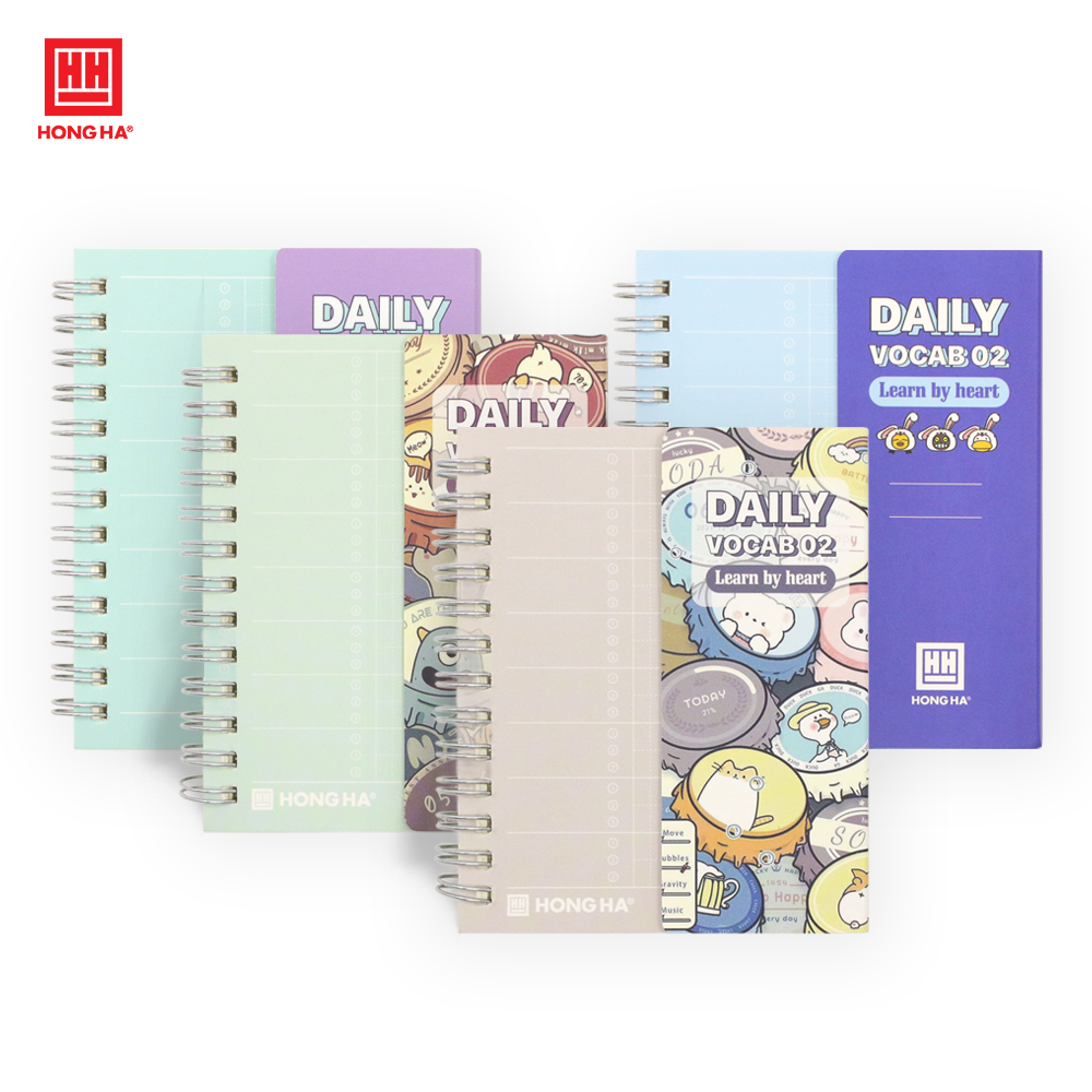 Sổ tay lò xo ghi chép học từ vựng Daily Vocab 02 Hồng Hà 200 trang - 4179