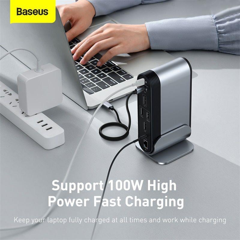 Hub chuyển đổi đa năng 16 trong 1 Baseus Working Station Four-Screen - hàng chính hãng
