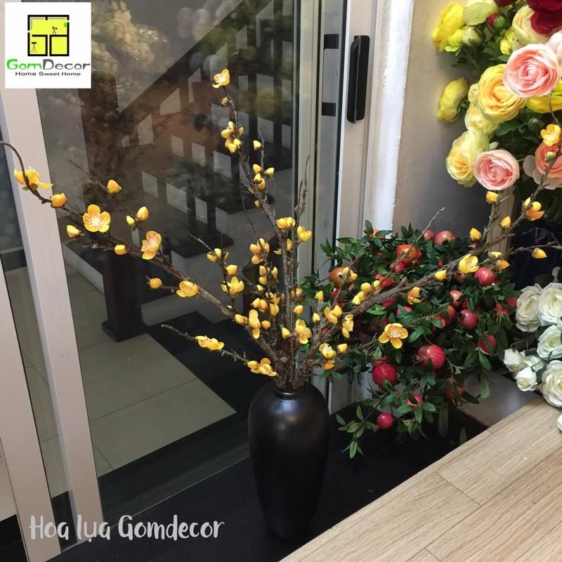 Hoa mai vàng giả hoa đào giả lụa đẹp trang trí hoa lụa siêu cao cấp